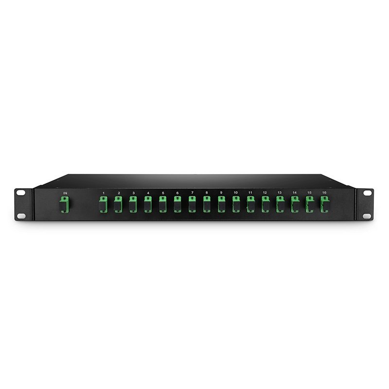 Factory price 19 inch rack mount 1x32 Fiber PLC Splitter SC/APC Connector Fiber Optic Planar Lightwave Circuit FTTH PLC Spliter