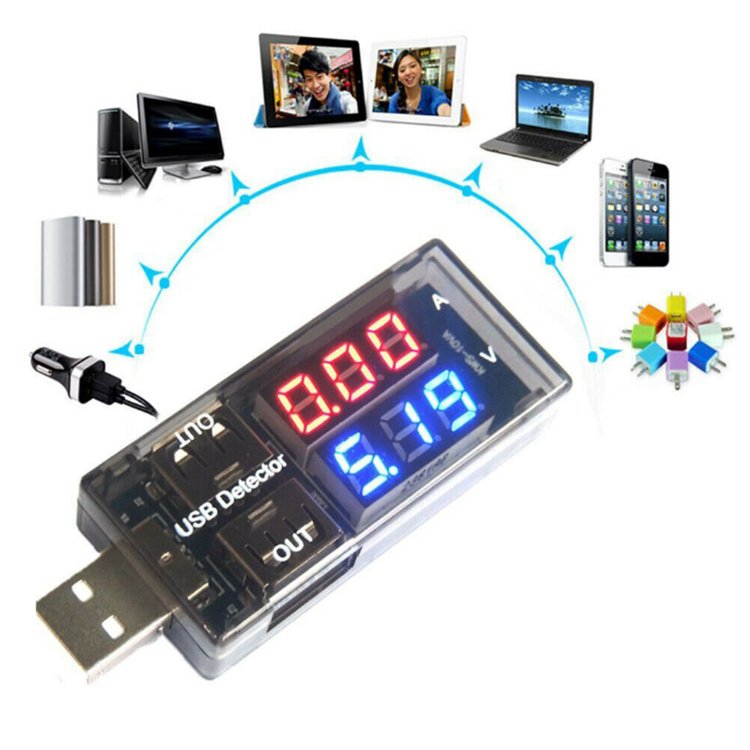 Mini LED USB Charging Current Voltage Detector Tester Battery Voltmeter Ammeter