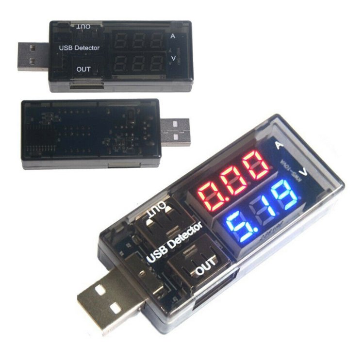 Mini LED USB Charging Current Voltage Detector Tester Battery Voltmeter Ammeter