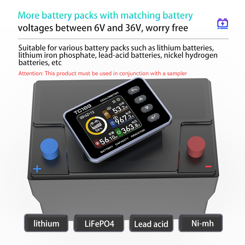 BW-TC169 Universal Car Battery Monitor Charge Discharge Voltage Battery Capacity Indicator Tester Meter