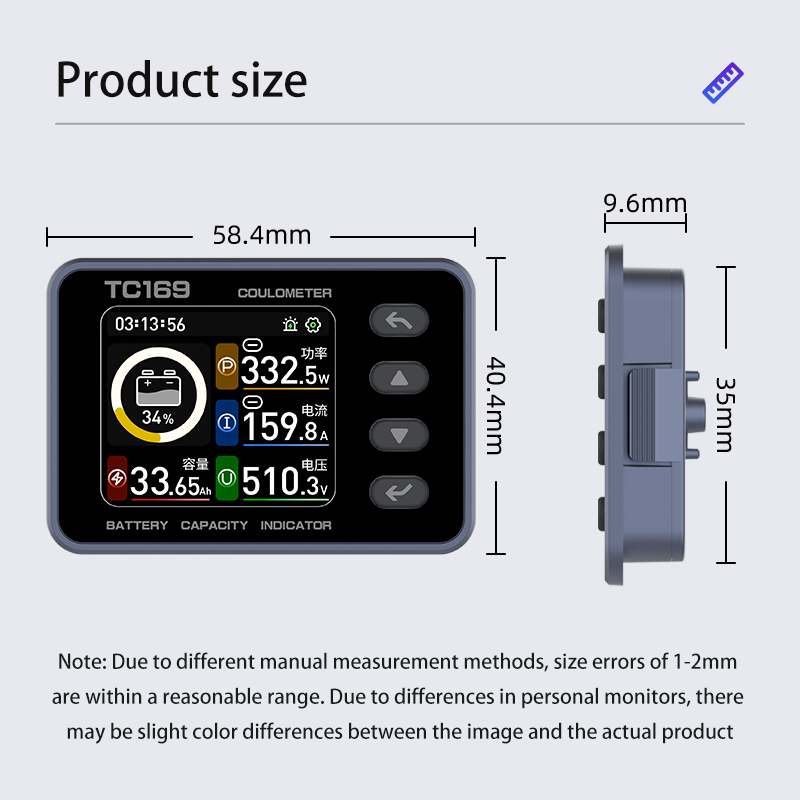 BW-TC169 Universal Car Battery Monitor Charge Discharge Voltage Battery Capacity Indicator Tester Meter