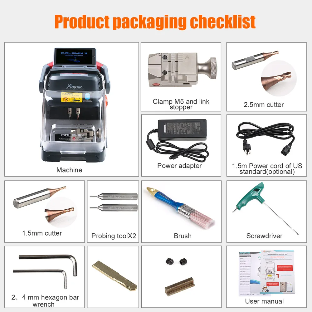 Xhorse Dolphin XP005 ; Automatic Key Cutting Machine Work on IOS or Android with Built-in Battery