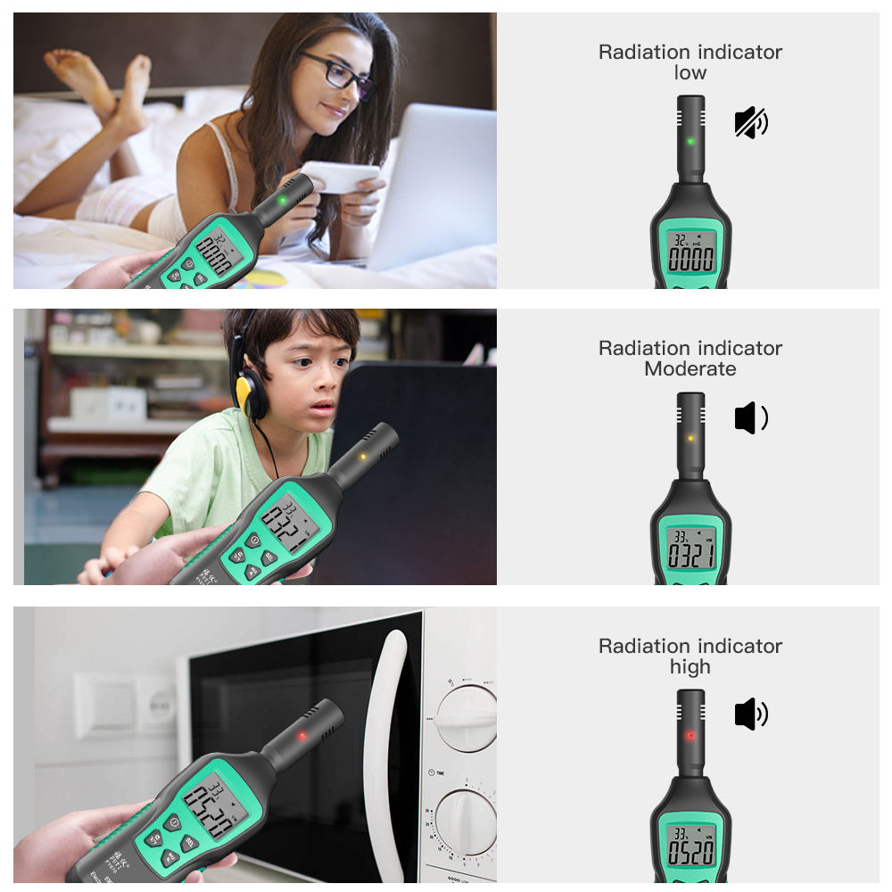 EMF Tester FY876 Handheld EMF Meter Electromagnetic Radiation Detector Monitor Household High Precision Wave Radiation Tester