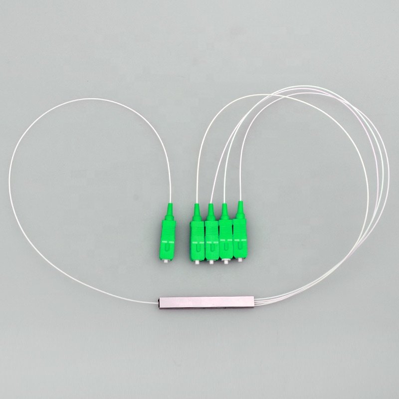 1x4 SC Apc block less 1:4 mini PLC optical splitter plc optic sc Apc plc 1x4 splitter box Total length 1.5m Pigrail type