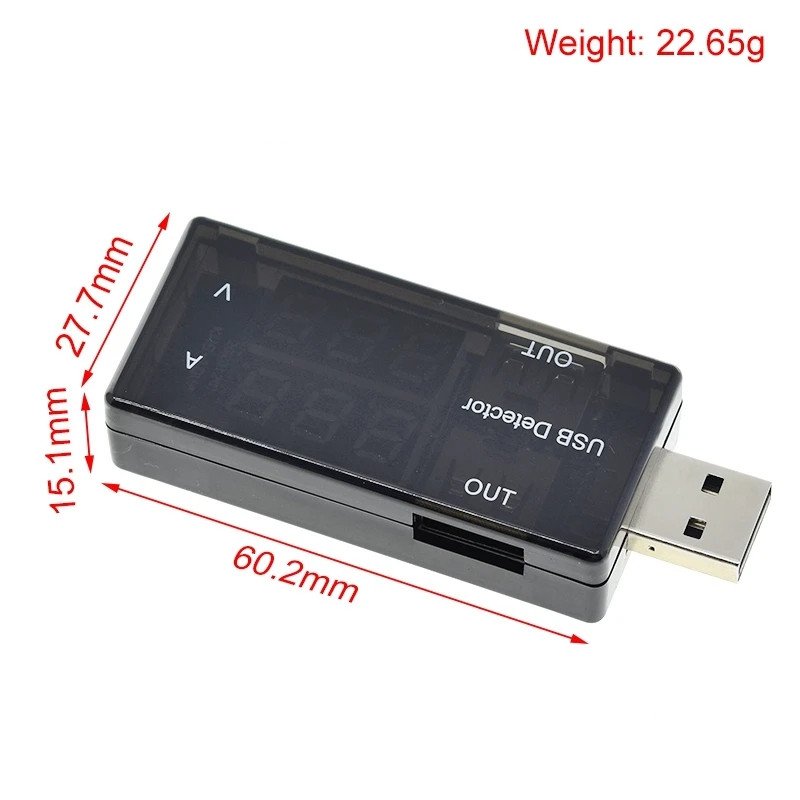 Dual Digital USB Current Voltage 3-9V 0-5A Charging Tester Battery Voltmeter Ammeter Charger Mobile Power Detector