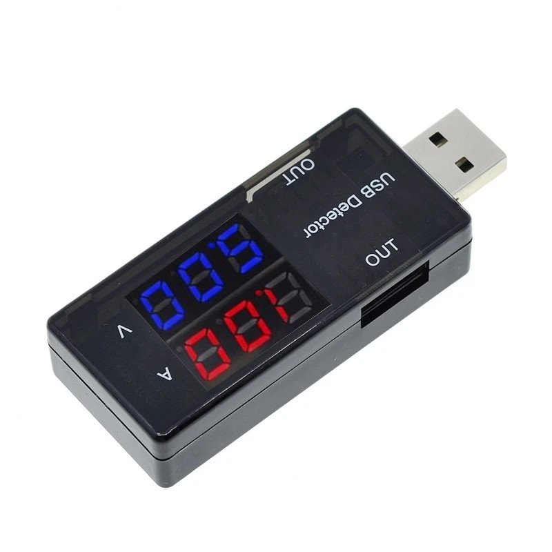 Dual Digital USB Current Voltage 3-9V 0-5A Charging Tester Battery Voltmeter Ammeter Charger Mobile Power Detector