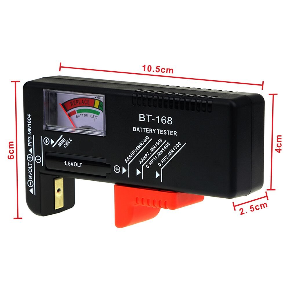 BT-168D Digital Battery Tester 9V/1.5V/AA/AAA Battery Capacity Tester Button Cell Volt Checker Universal Battery Tester BT-168