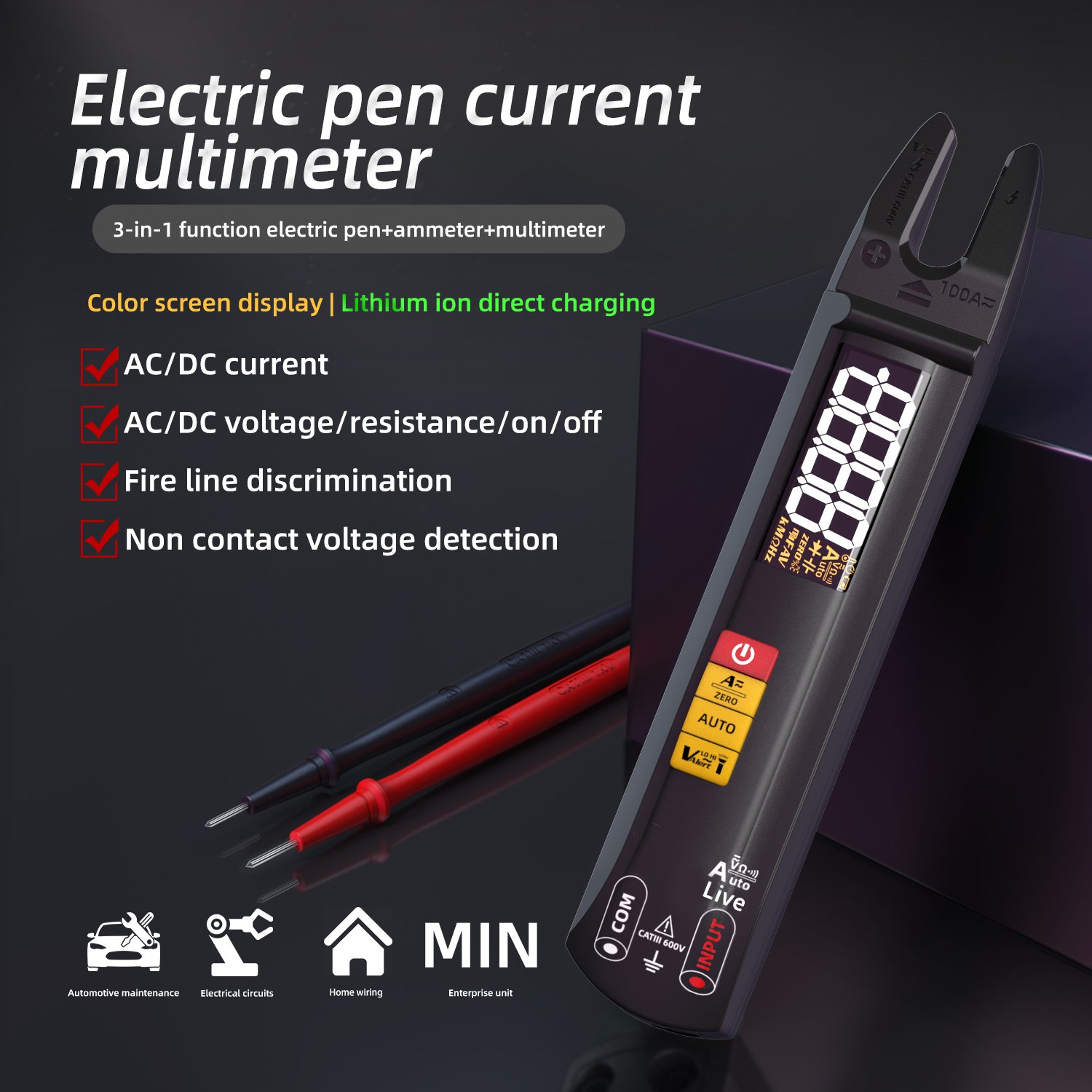 Multimode U-Type Current Multimeter Digital Clamp Meter Dc Ac 0.5-100A Current Meter Electrical Tester Automatic Multimeter