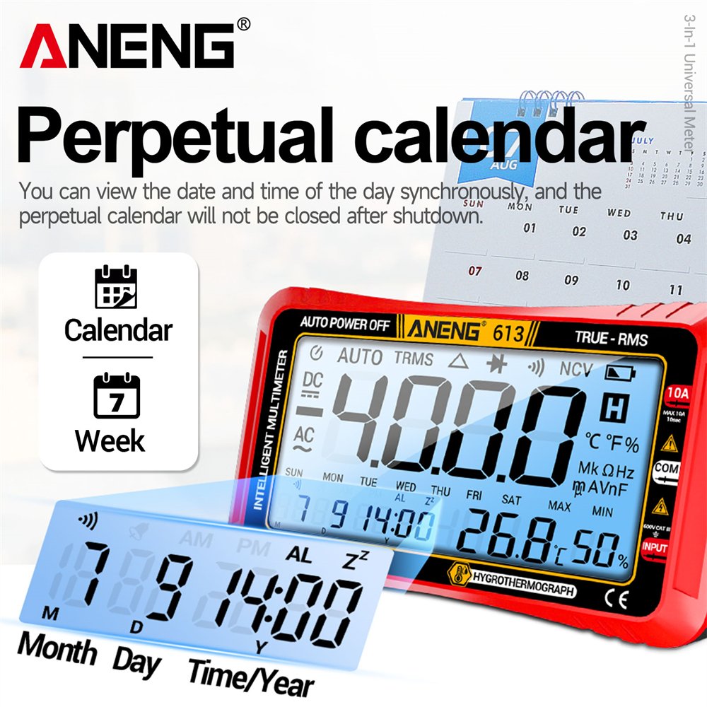ANENG 613 Smart Multimeter 3 in 1 Professional Test 4000 Counts Digital AC/DC Curent Voltage Resistor Measurement Tools