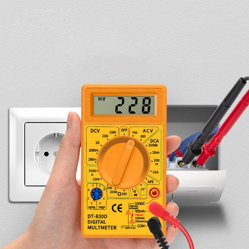 Blister Pack DT-830D Digital Multimeter Multi Tester with Buzzer Voltage Ampere Ohm Tester Probe Diode and Transistor