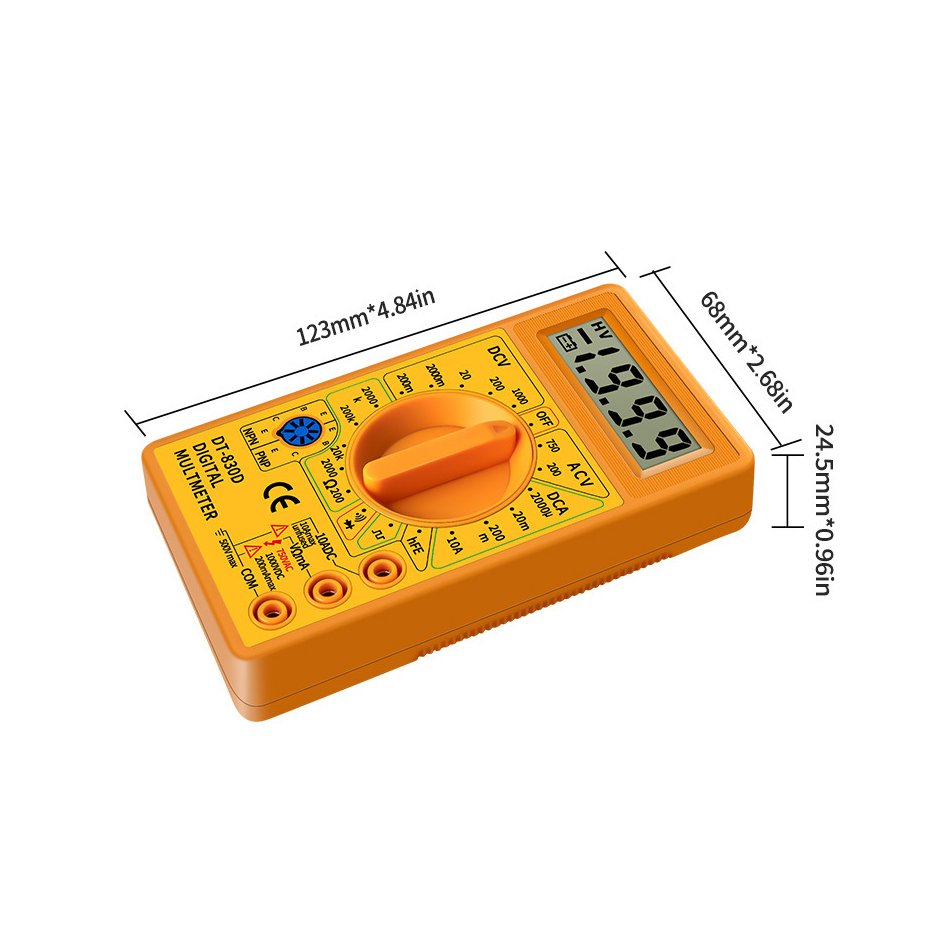 Blister Pack DT-830D Digital Multimeter Multi Tester with Buzzer Voltage Ampere Ohm Tester Probe Diode and Transistor