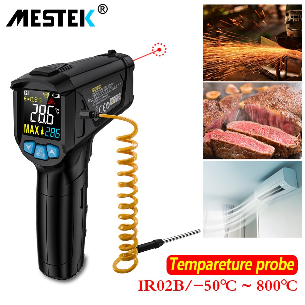 Mestek IR02B Industrial Portable Handheld Non-contact Digital Thermometer For Sale High Quality Temperature Measurement