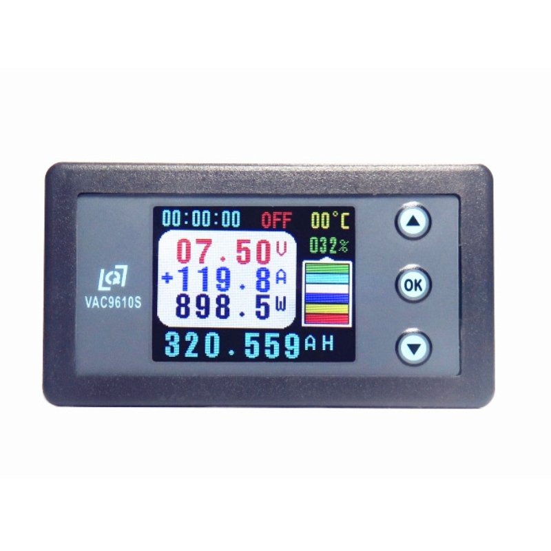 VAC9610S 120V 50A 100A 200A 500A Hall Voltmeter Ammeter Car Battery Coulomb Tester Capacity Electricity Voltage Meter monitor