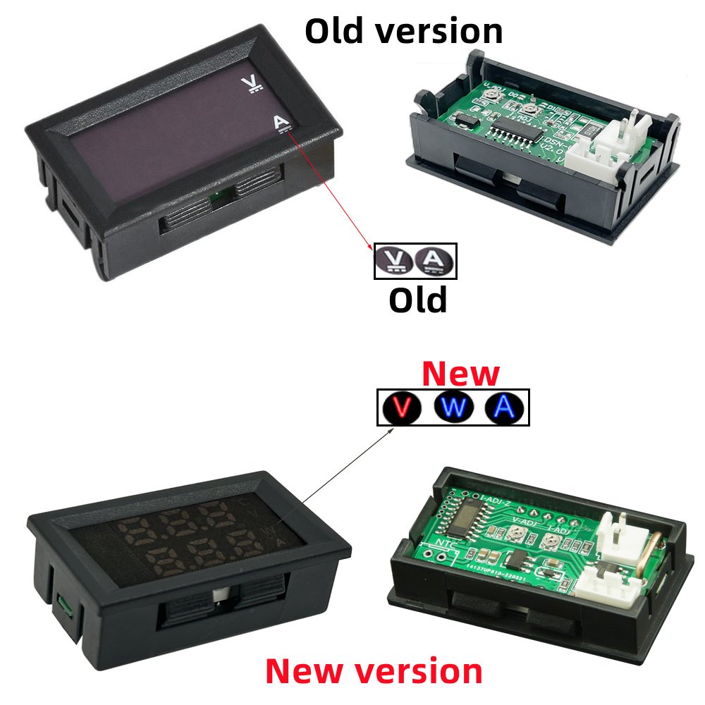 DC0-100V 10A LED Digital Voltmeter Ammeter Car Voltage Current Meter Volt Detector Tester Monitor Panel Plastic 22mm Battery