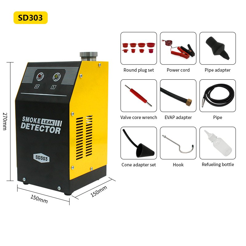 SD303 EVAP Smoke Diagnostic Tool Vacuum Tester Fuel Pipe Leakage Auto Motorcycle Smoke Leak Detector