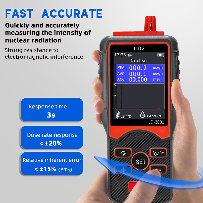 Nuclear radiation geiger counter radiation dosimeter for gamma beta and alpha rays