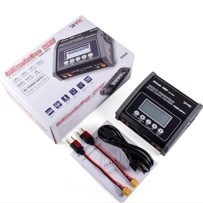 SKYRC D260 Lipo Battery Balance Charger Discharger Dual AC/DC 1-6S 260W for NiMH/NiCd/LiPo/LiFe/Lilon/LiHV/Pb RC Car USB Charger