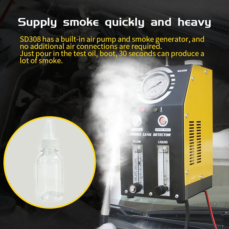 SD308 OEM Smoke Detector Tester Manufacturer Cylinder Leak Test Car Lpg Gas Detector Engine Leak Stopper Auto Repair Shops