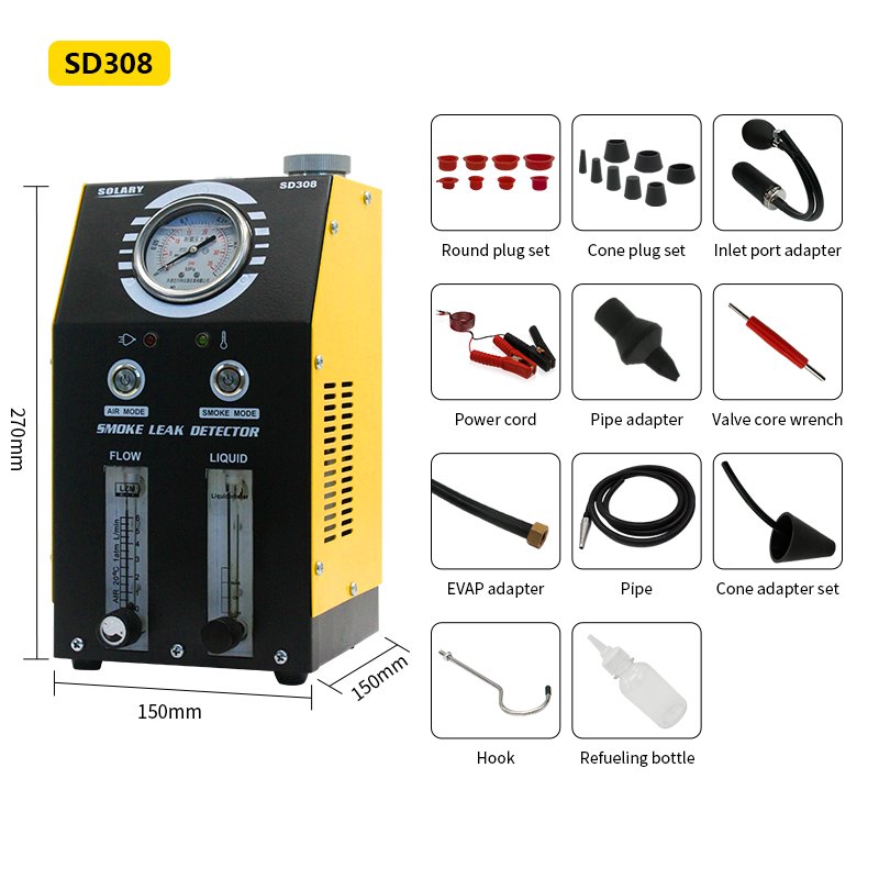 SD308 OEM Smoke Detector Tester Manufacturer Cylinder Leak Test Car Lpg Gas Detector Engine Leak Stopper Auto Repair Shops