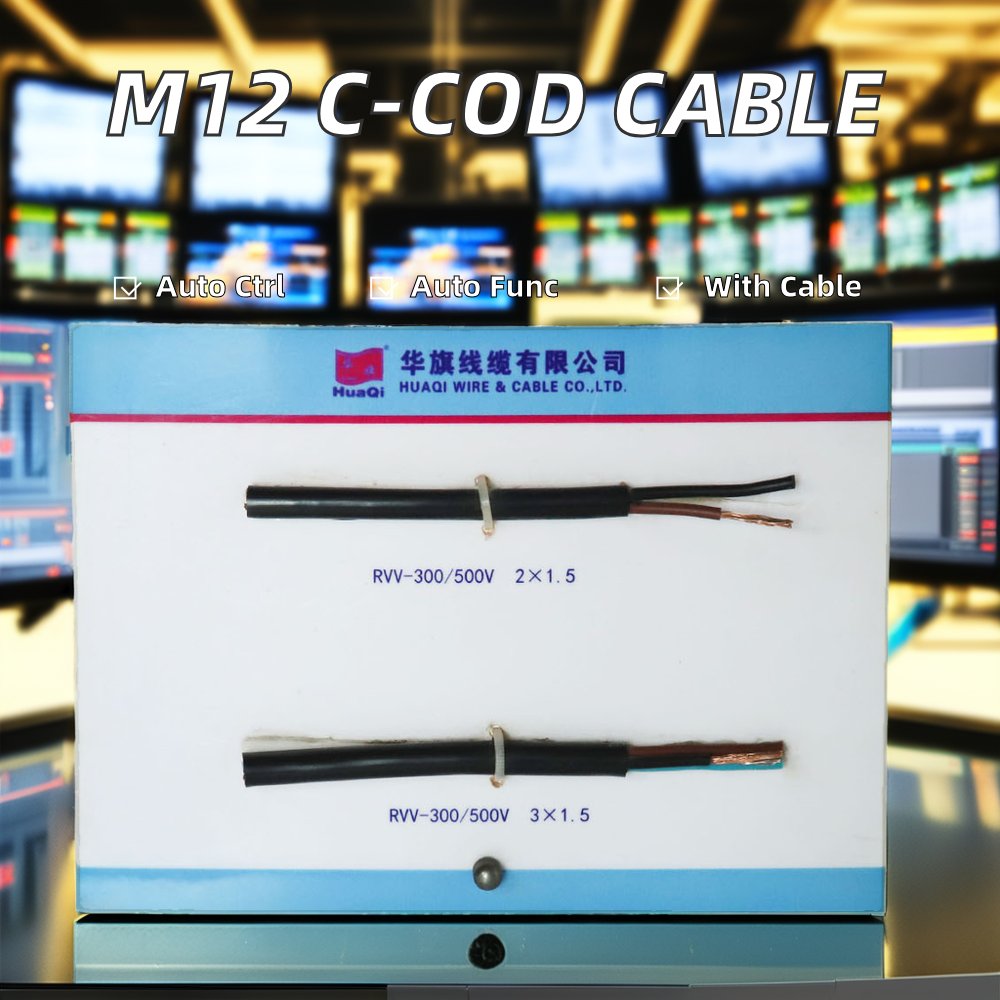 HUAQI M12 Female C-codes with Cable 7023-20101-6361100 for PLC PAC & Dedicated Controllers