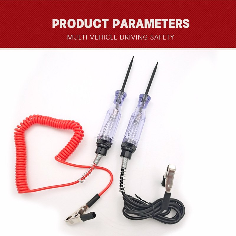Car circuit test pen Car battery 6V-12V-24V spring test pen length 2.8m DC transparent test pen