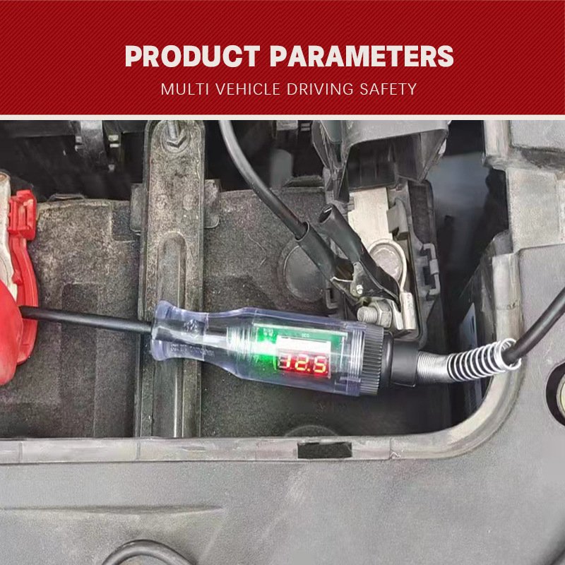 Car circuit test pen Car battery 6V-12V-24V spring test pen length 2.8m DC transparent test pen