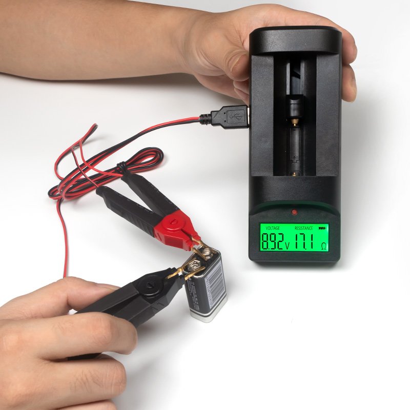 Peacefair High-Precision DIY 4-Wire Kelvin Clip USB Battery Tester Internal Resistance 18650 Lithium Batteries Upgrade