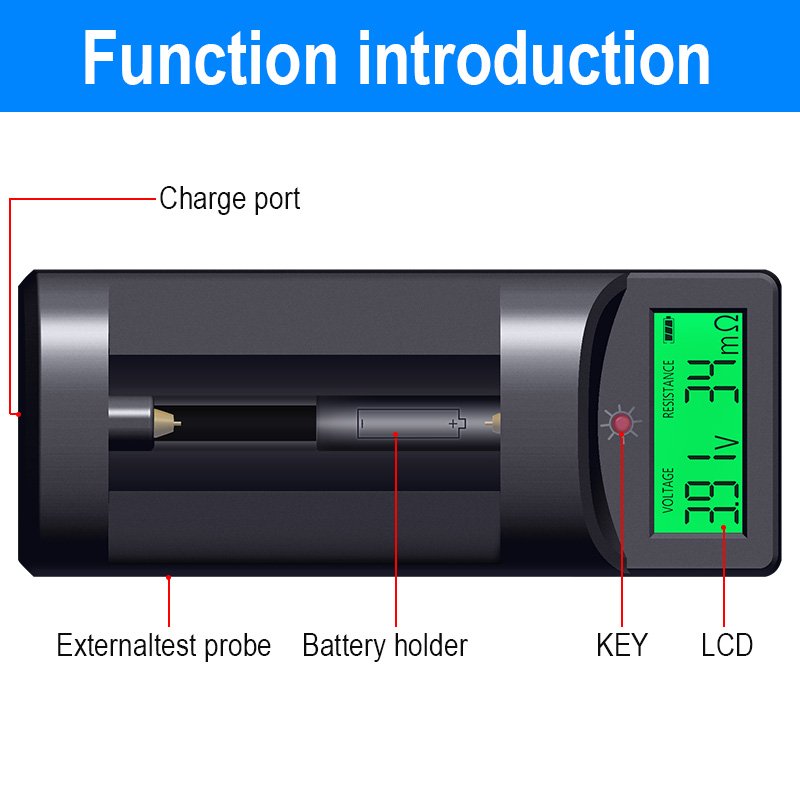 Peacefair High-Precision DIY 4-Wire Kelvin Clip USB Battery Tester Internal Resistance 18650 Lithium Batteries Upgrade