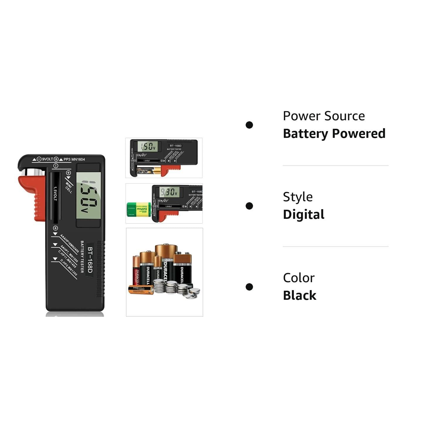 Battery Tester Checker Digital LCD Universal Battery Tester Monitor for9V 1.5V 1.2~4.8VHousehold Battery Life Level Power Meter