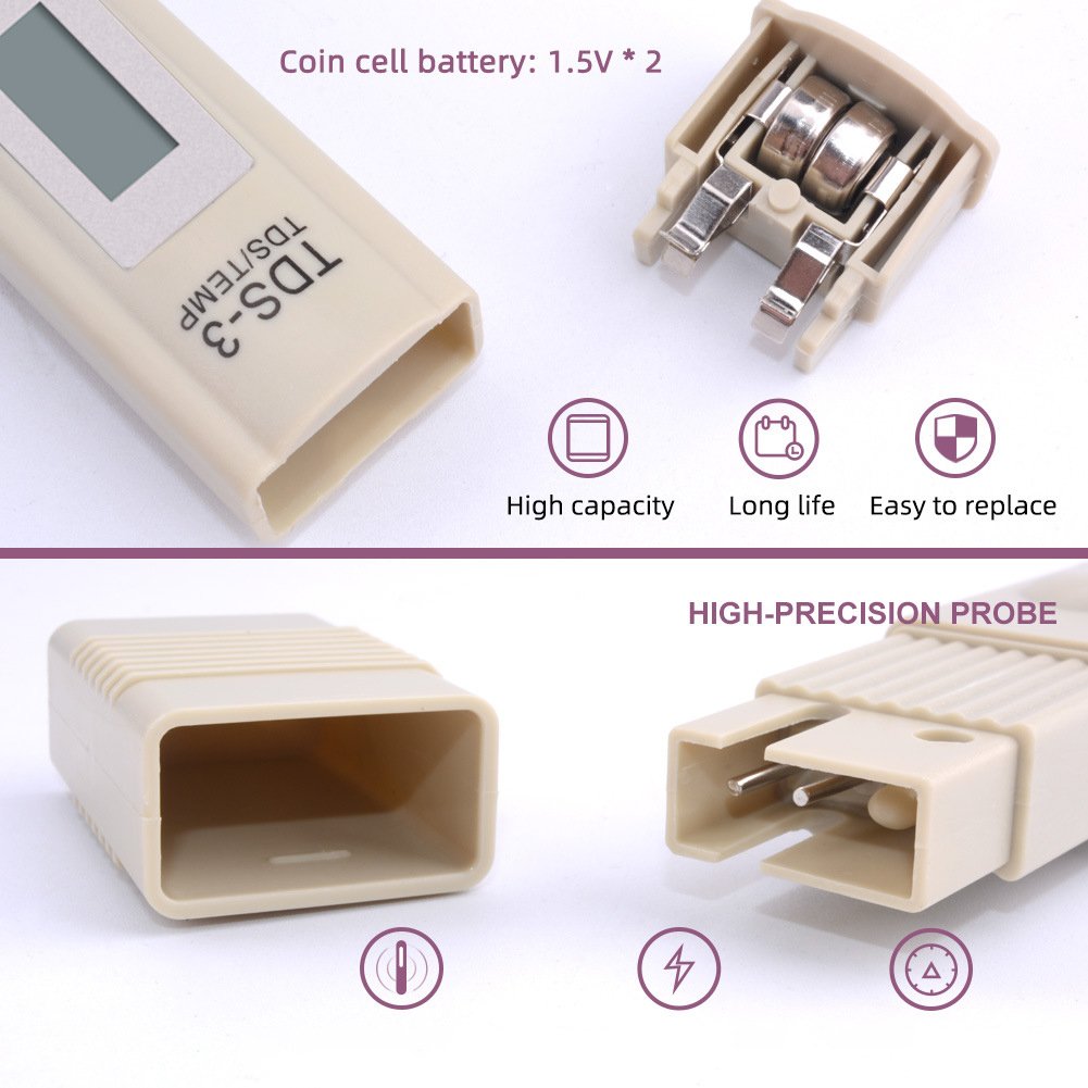 3 In1 TDS EC Meter Temperature Tester Pen Multifunctional Digital Water Quality Tester For Water Purity TEMP PPM Tester