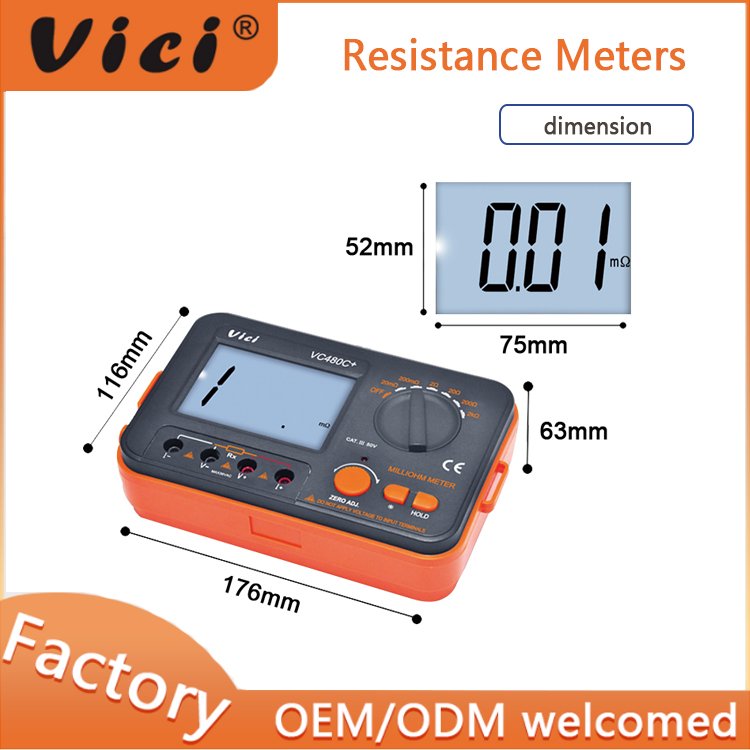 VC4105A Digital Earth Resistance Meter Ground Resistance Test Instrument