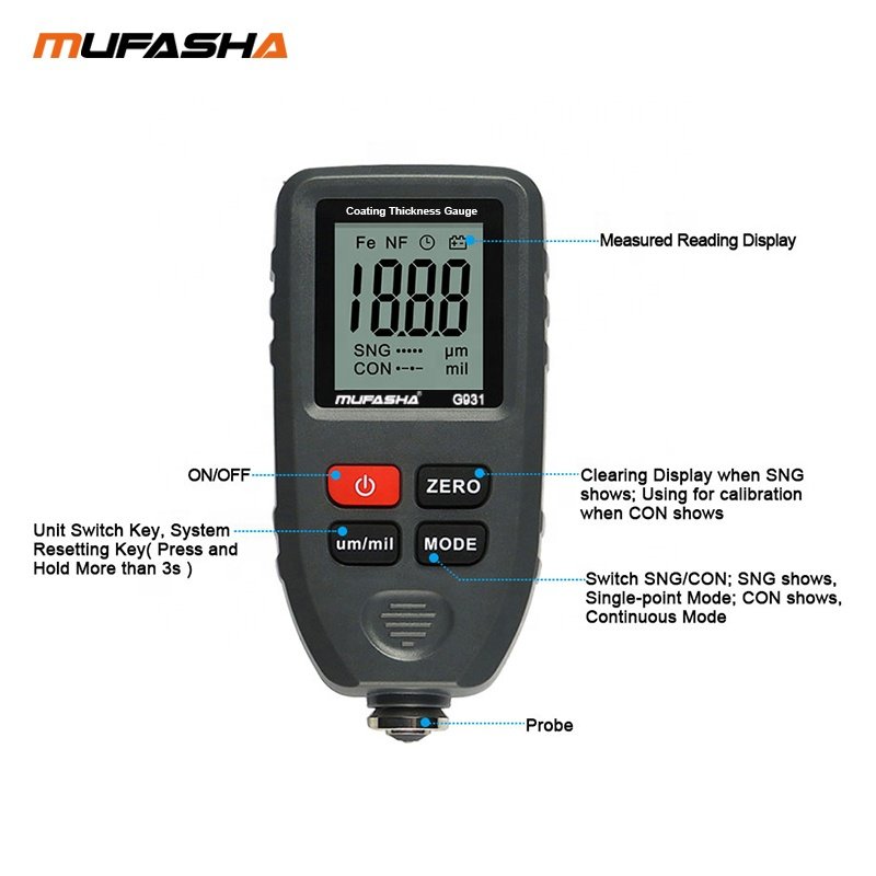MUFASHA DFT dry film coating thickness meter tester