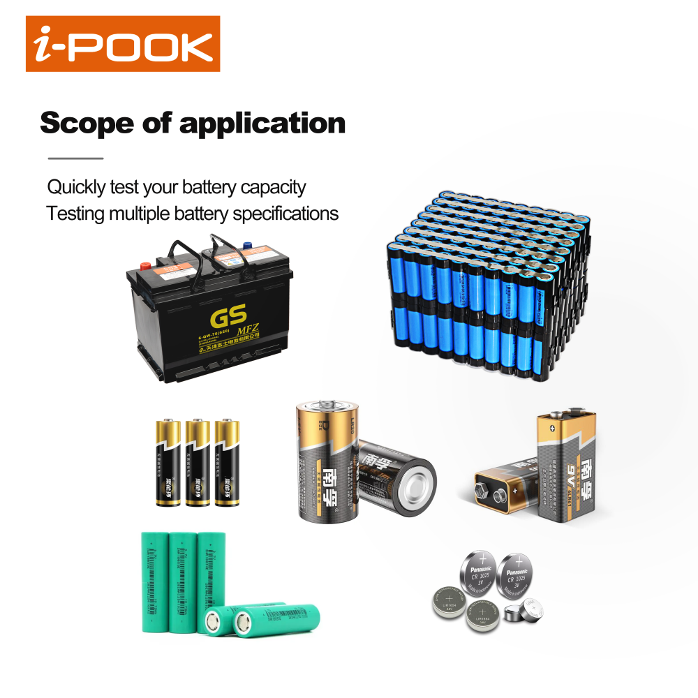 i-POOK RTS 120V Portable Battery Tester Analyzer for Testing Voltage and Internal Resistance