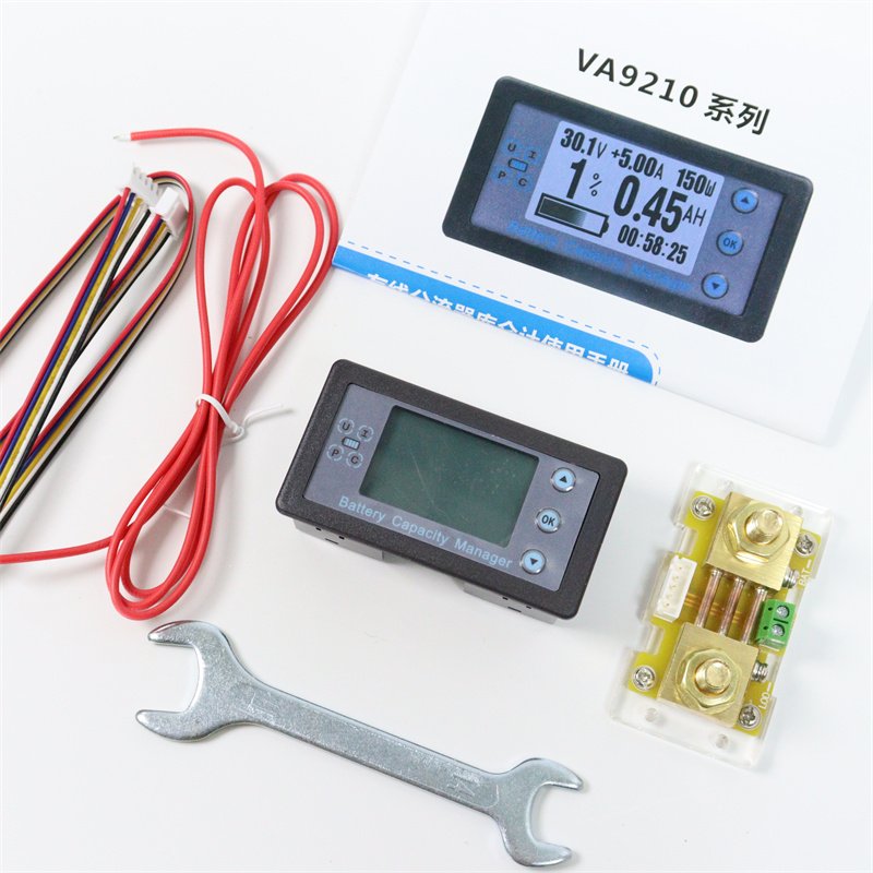 VA9210 DC8-120V Digital Voltmeter Ammeter Battery Capacity Indicator Hall Coulomb Meter Tester Power Detector Energy Test Meter
