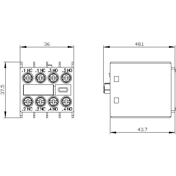 AUX. Switch group 3RH6911-1HA22 for plc pac & dedicated controllers