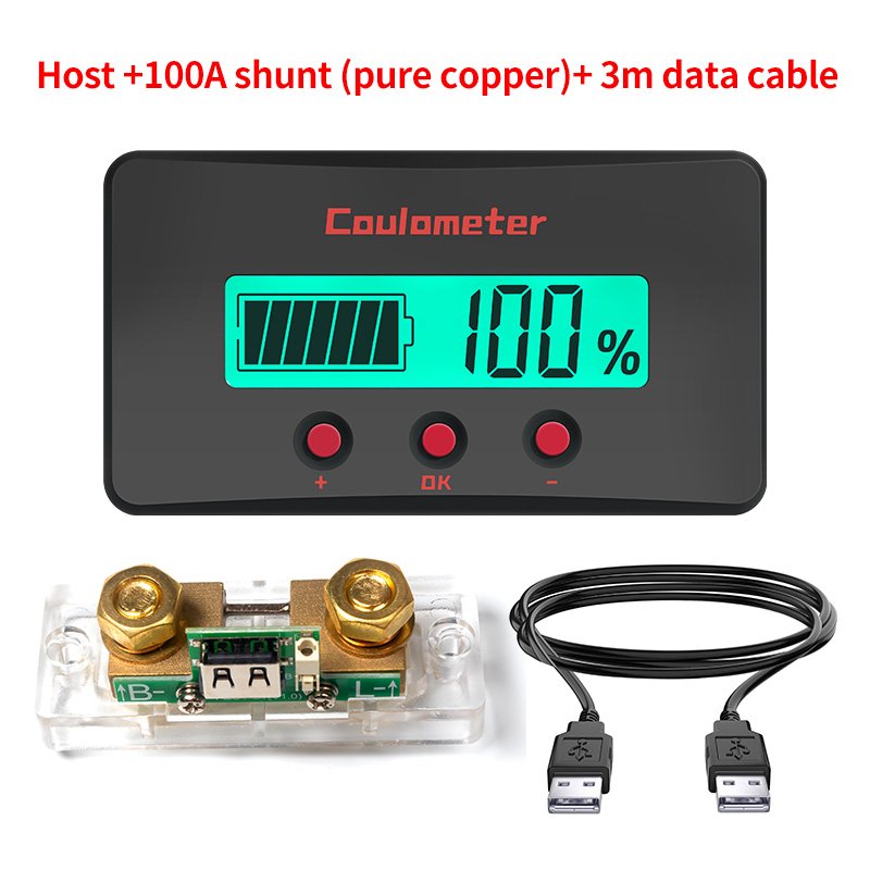USB Battery Tester Optimal Voltage 100A Coulomb Capacity Meter 120V PZEM-033 Current Voltmeter for Car Battery Cell Testing