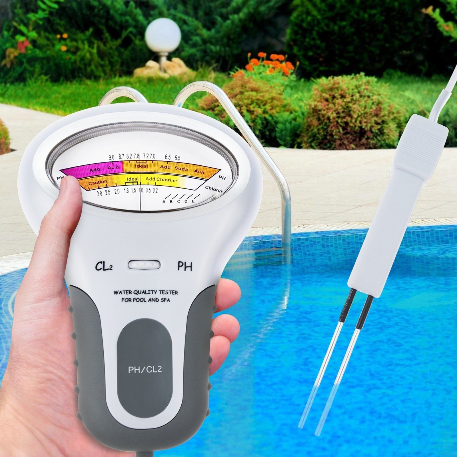 Handy Digital Ph Chlorine Meter Swimming Pool Spa Water Quality Analysis Tester