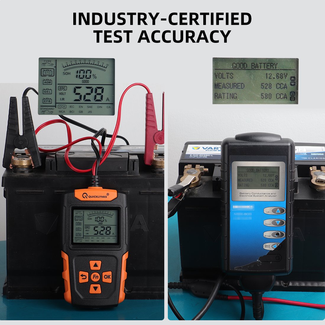Car Battery Tester 12V start charging test battery diagnostic tool 100 to 2000 CCA test, cheap, full of features, ba105