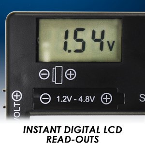 Digital Battery Tester, BT-168D Model Clear Screen Battery Electricity Tester Volt Checker for 1.5V, A, 9V, Mini Cell, Red Black