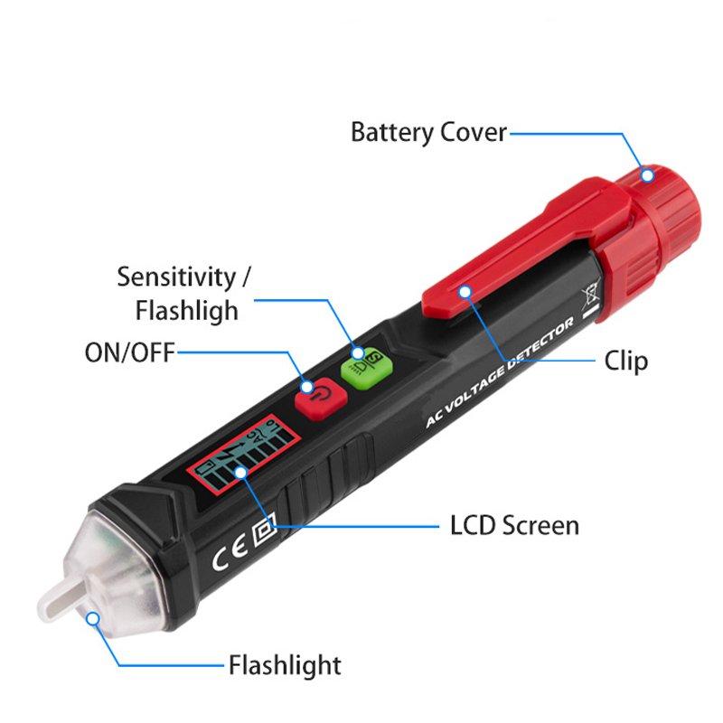 RICHMETERS Color Box OEM Pencil 3 Months Rm202pro High Voltage Detector Tester Pen Safe and Reliable Non Contact Voltage Tester