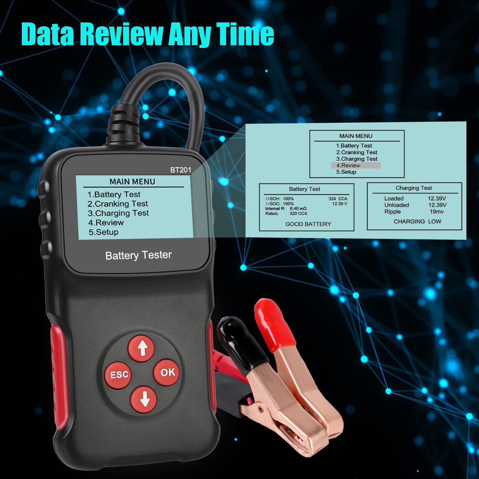2023 Hot Selling Car Electric Battery Tester Tools And Printer Quick And Easy Battery Tester 12V For Car Battery