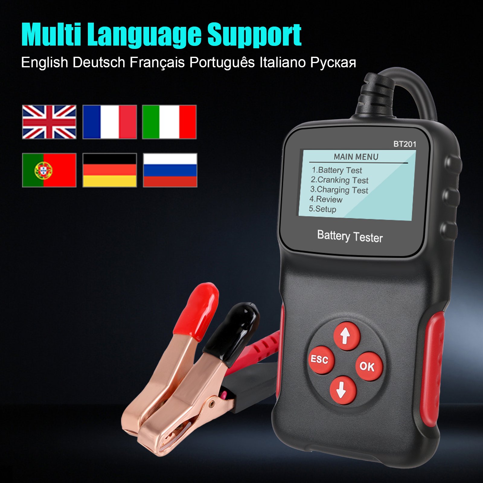2023 Hot Selling Car Electric Battery Tester Tools And Printer Quick And Easy Battery Tester 12V For Car Battery