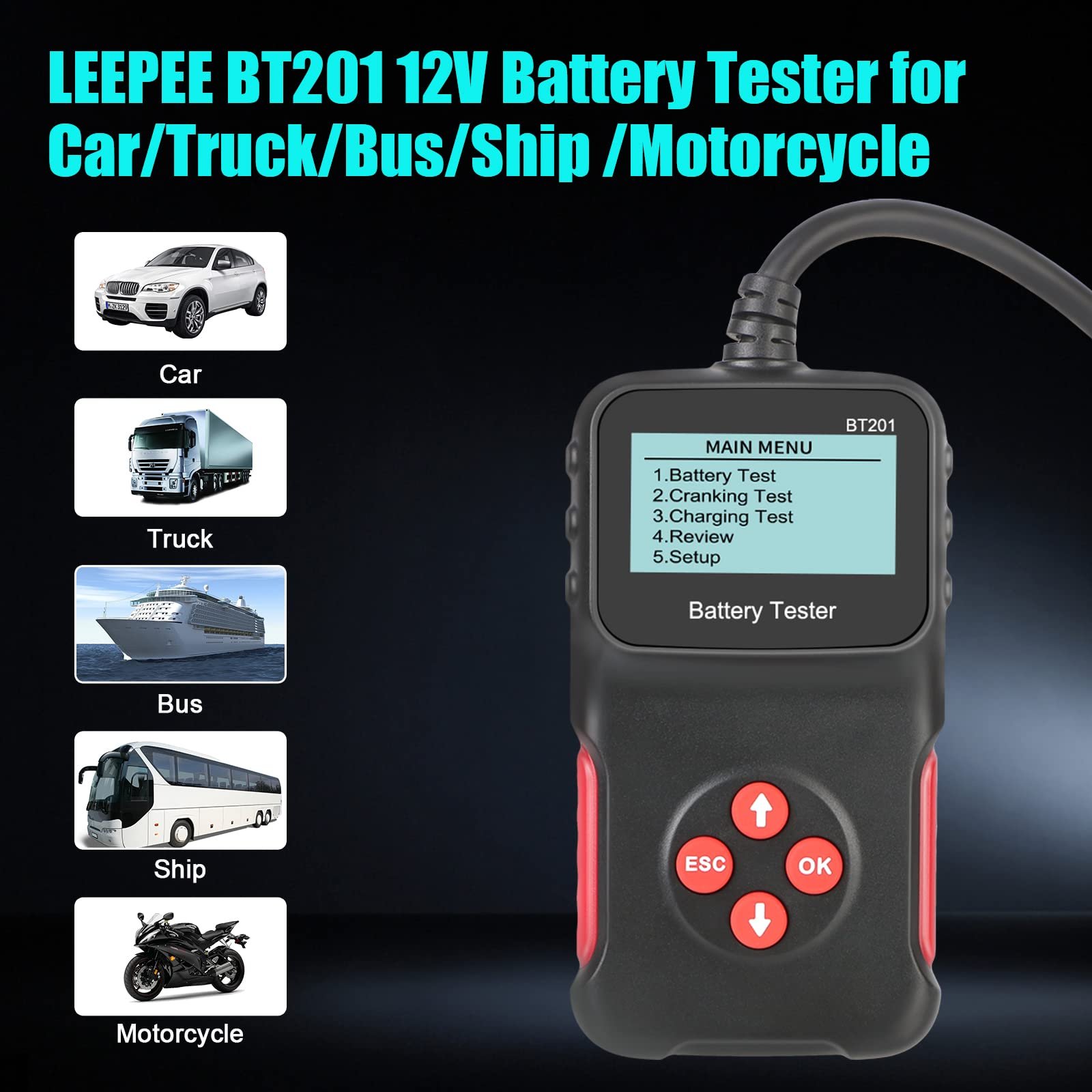 2023 Hot Selling Car Electric Battery Tester Tools And Printer Quick And Easy Battery Tester 12V For Car Battery