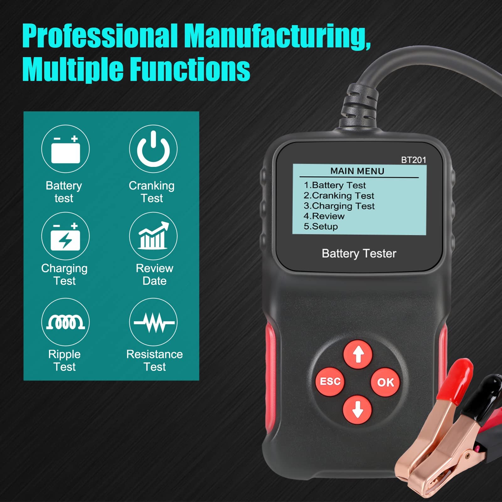 2023 Hot Selling Car Electric Battery Tester Tools And Printer Quick And Easy Battery Tester 12V For Car Battery