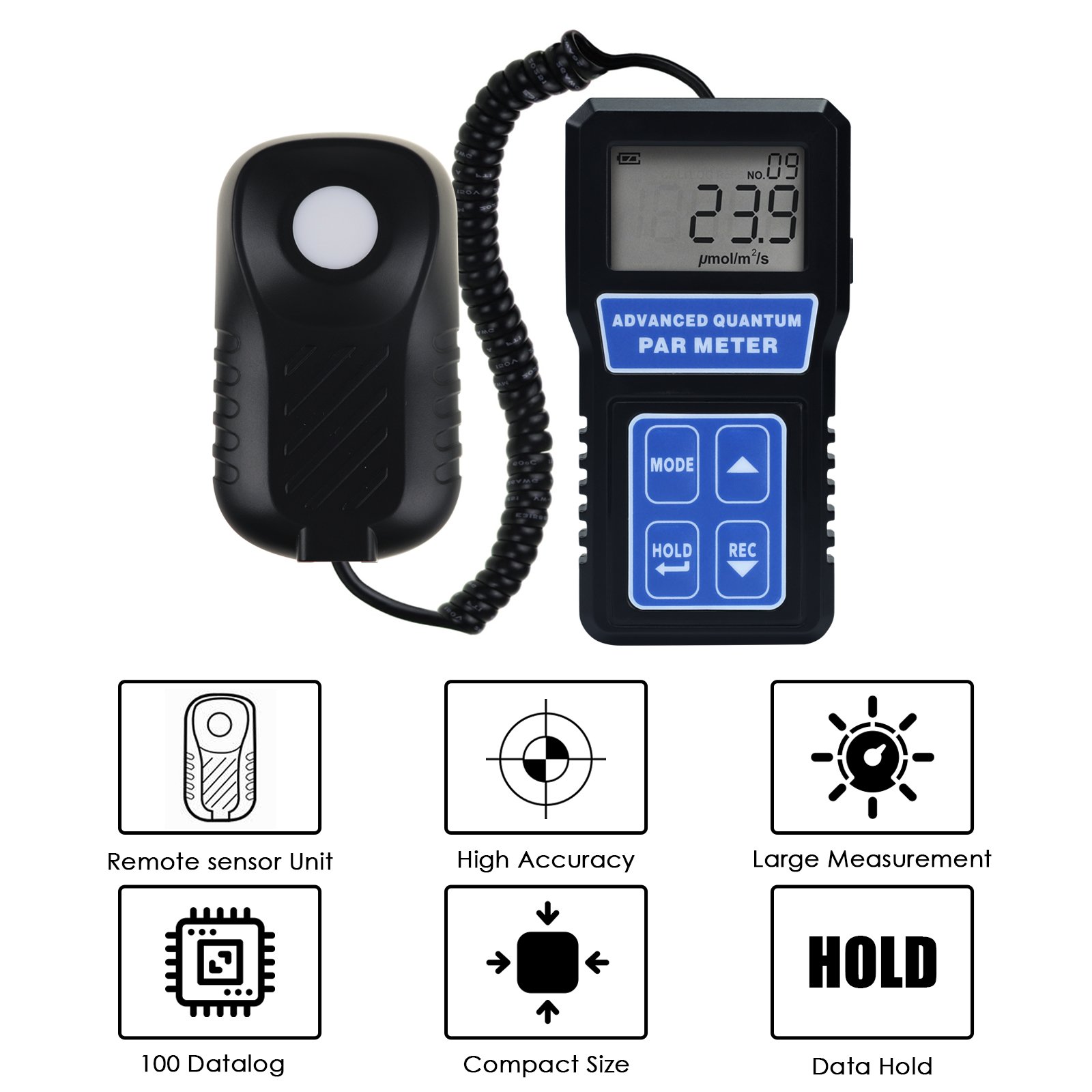 PAR Meter Light Tester PPFD Illuminometer Sensor 400-700nm Photosynthesis Quantum PAR Meter Greenhouse Plant Cultivation (OEM)