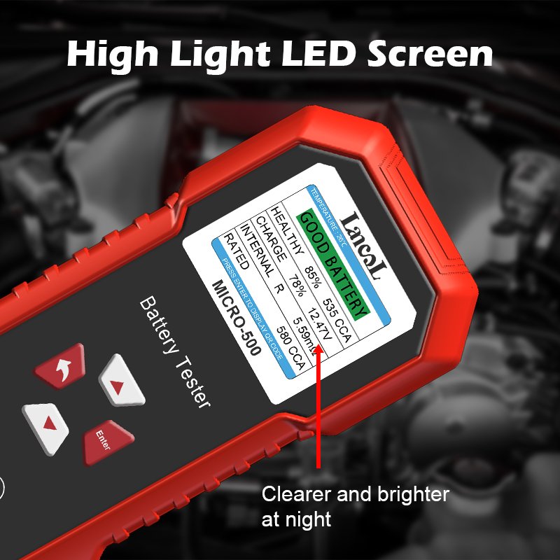 2023 NEW Lancol Portable Auto Battery Testers 12V Checker Result Analysis Led Light Without Printer