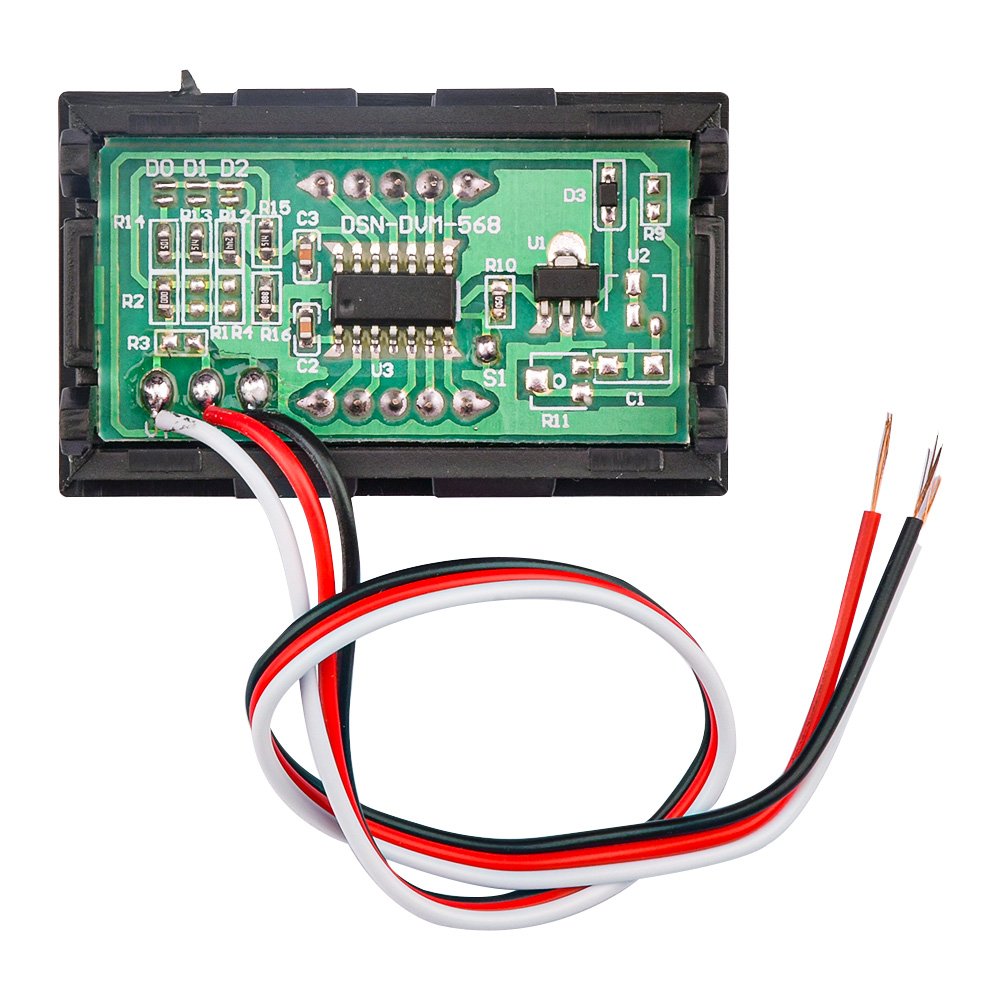 0.56 Inch LED DC Digital Voltmeter Voltage Meter 3 Bit 3 Wire DC 4.5V-28V Motorcycle Car Volt Battery Capacity Tester 5V 12V 24V