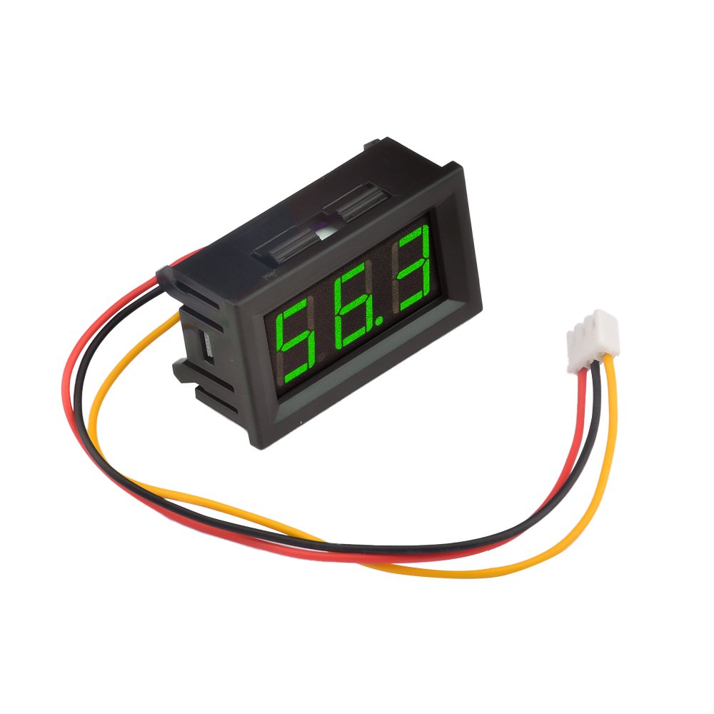 0.56 Inch LED DC Digital Voltmeter Voltage Meter 3 Bit 3 Wire DC 4.5V-28V Motorcycle Car Volt Battery Capacity Tester 5V 12V 24V