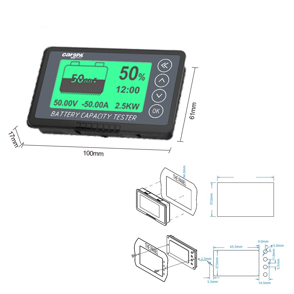 CARSPA BM150 120v 75a 150a 500a 750a Hight Precision Lifepo/lead Acid Battery Tester Battery Capacity Tester Battery Indicator M