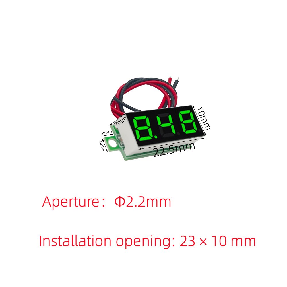 0.28 Inch DC LED Digital Voltmeter 0-100V Auto Car Mobile Power Voltage Tester Detector 12V Battery Supply Measures Frequency